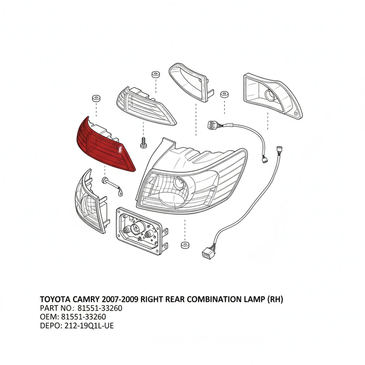 چراغ عقب خطر کمری راست | جفت | چپ رو گلگیر و روی صندوق دپو 2007- 2009