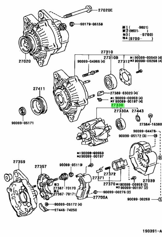 27330-64570 - آرمیچر دینام corolla 90-92