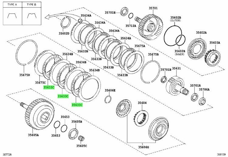 35667‑28030 - دیسک گرافیتی کلاچ مرکب گیربکس تویوتا راوفور 06-2005 | تویوتا کرولا 18-2014