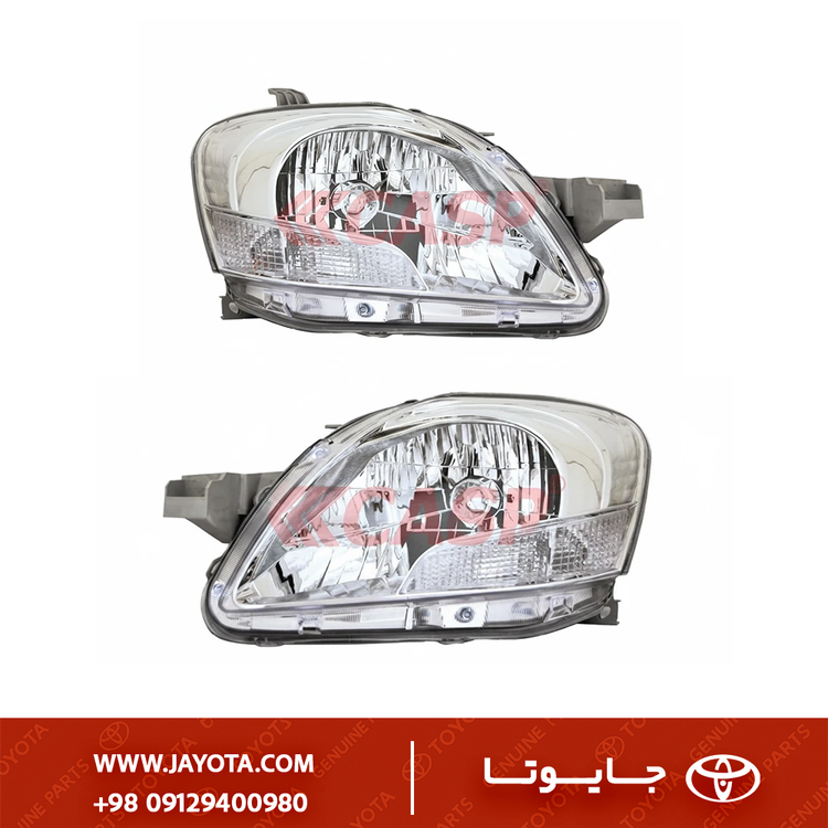 چراغ جلو تویوتا یاریس صندوقدار 08-2005 (جفت) - کسپ چینی
